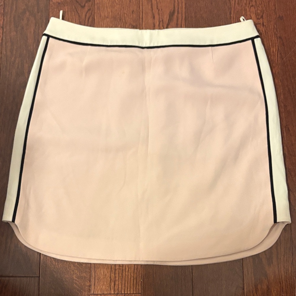 Babaton Cream Mini Skirt with Black Accents